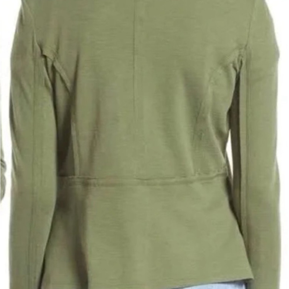 Caslon Olive Green Draped Collar Knot Blazer - Picture 2 of 6
